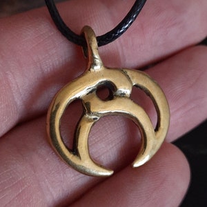 Historical Moon Necklace Replica – Viking Age/Slavic Lunar Amulet Pendant