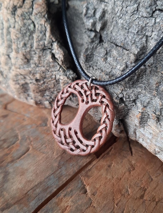 Reclaimed Oak Tree of Life Pendant: Celtic Knot Yggdrasil Necklace