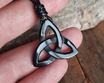 Buffalo Horn Triquetra / Trinity Knot Pendant – Hand-Carved | Celtic Symbol of Eternal Love, Unity & Protection