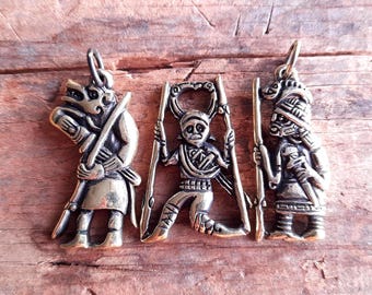 Torslunda Viking Pendants – Odin, Wolf & Boar Berserker Amulets – Handcrafted Brass Norse Jewelry