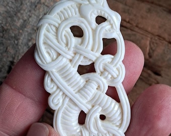 Wolf Viking Pendant – Handcrafted Amulet from Natural Cattle Bone – Unique Norse Mythology Jewelry, SUMMER OFFER!