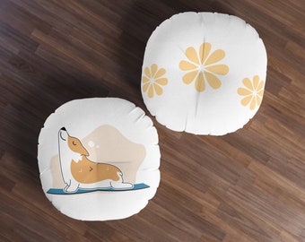 Cute Tufted Floor Pillow, Round