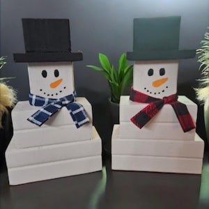 Cute Handmade Wooden Christmas/Winter Snowman