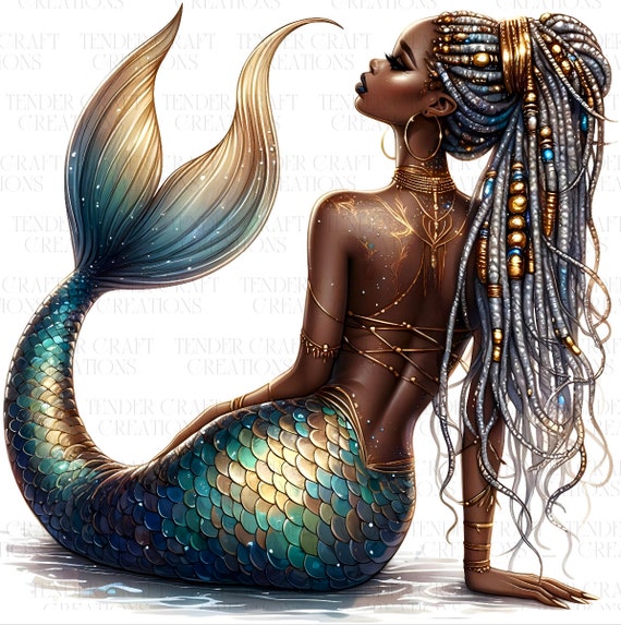 14 black Mermaid clipart, High Quality JPEG, Printable Watercolour, Digital download, Paper craft, Wall Art, scrap booking, journalling