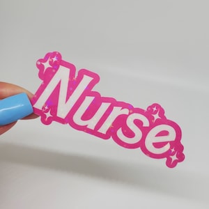 Nurse Sticker Pink Nurse sticker Nurse Gift Ideas Gifts for nurse Er Nurse sticker Pink Holographic Nurse sticker Medical field Nurse gifts