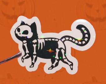 Halloween Cat Sticker Skeleton Cat sticker Cat mom sticker Cat ghost Cat lovers gift Spooky Sticker Halloween Cat Sticker Spooky Cat Sticker