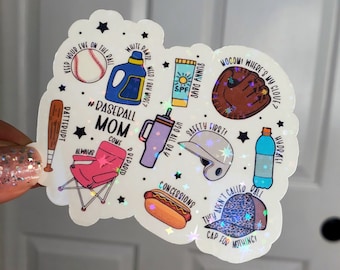 Baseball mom sticker Cute baseball sticker baseball mama sticker Game day sticker baseball mom gift sports mom gift baseball sticker for mom