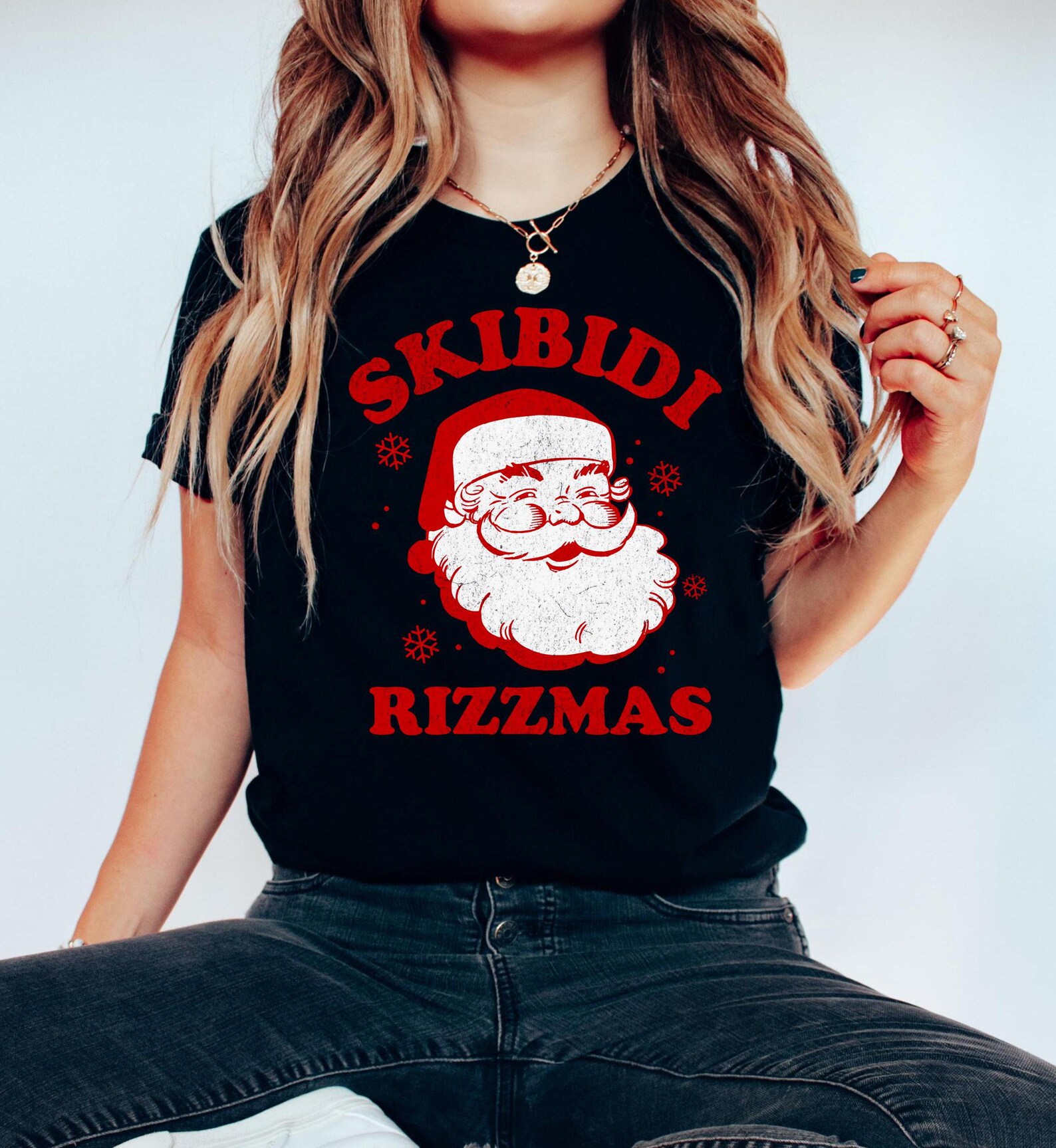 Skibidi Rizzmas Rizz Christmas Shirt Funny Santa Claus Shirt Teen ...