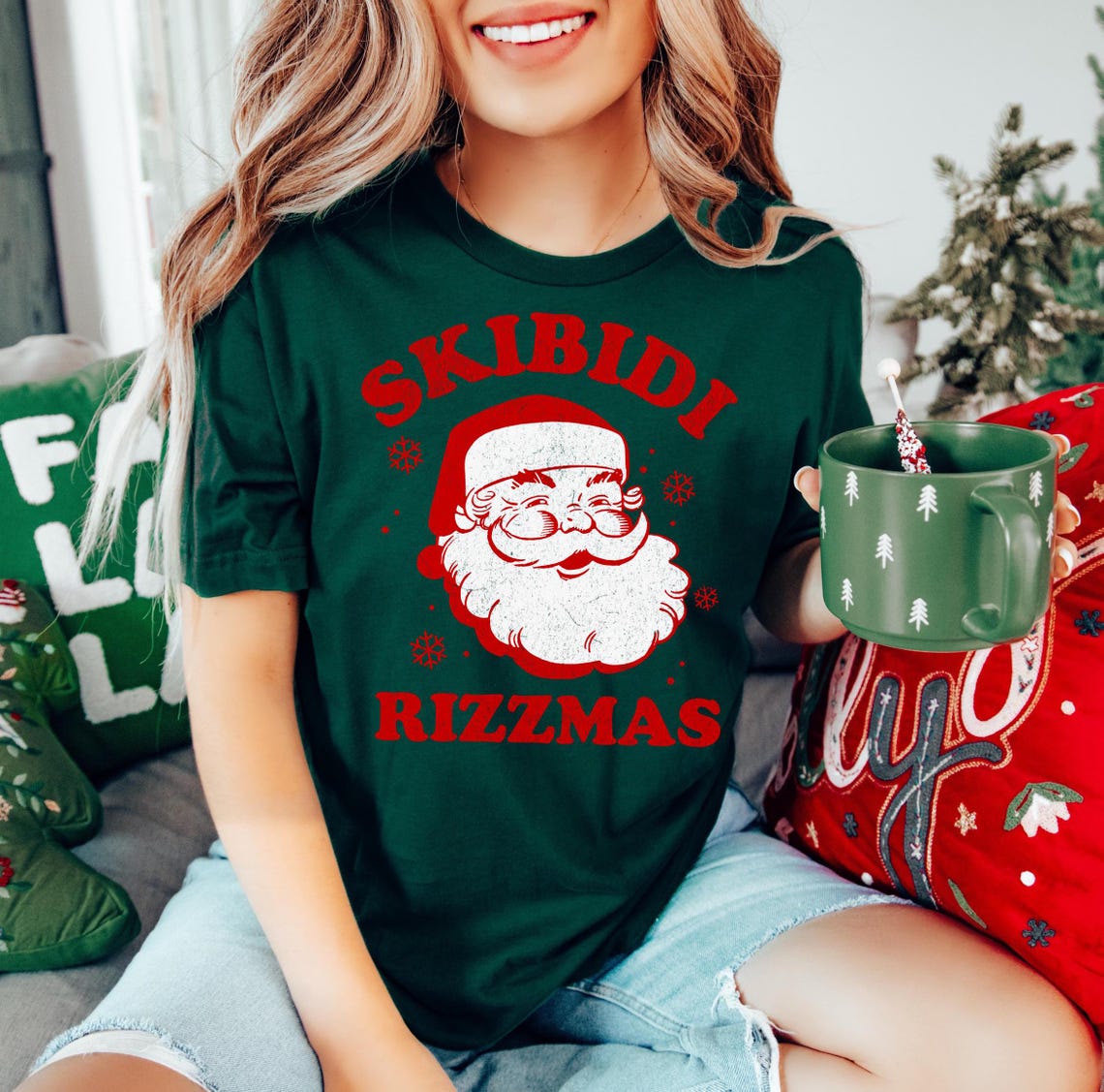 Skibidi Rizzmas Rizz Christmas Shirt Funny Santa Claus Shirt Teen ...