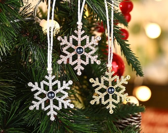 Personalized Family Photo Projection Ornaments,Snowflake Ornament with Picure Inside,Memorial Ornament,Christmas Decor,2024 Memorial Gift
