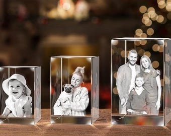 Personalized 3d photo crystal,Crystal Wedding Gift,custom photo light,3d crystal lamp,memorial 3d photo,Laser Engraved Picture Crystal Brick