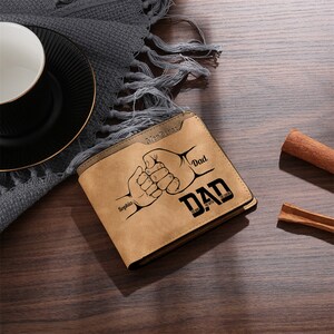 Cartera de cuero personalizada, Cartera de cuero personalizada, Grabado de nombre, Regalo del Día del Padre para papá, Papá, Esposo, Regalo de aniversario