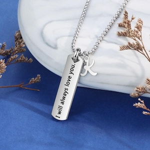 Collar de letras personalizado a prueba de agua para hombre, colgante de barra con nombre personalizado, collar con nombre personalizado grabado para hombre, regalo para novio