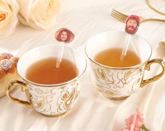 Palitos de cóctel acrílicos personalizados, agitadores de bebidas con retratos personalizados, palitos de bebidas de boda, regalos de boda