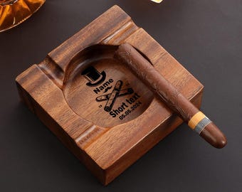 Personalisierte Zigarrenschale Aschenbecher, Holzzigarre Aschenbecher, tolles Geschenk für Männer