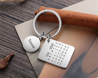 Personalized Stainless Steel Keychain Engraved Keychain Father's Day Gift for Dad Customized photo Keychain Souvenir Keychain gift for him