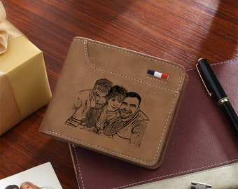 Personalized Leather Wallet, Engraved Leather Custom Wallet,  Father's Day Gift ,Anniversary Gift for Him,Men, Father, Dad, Husband