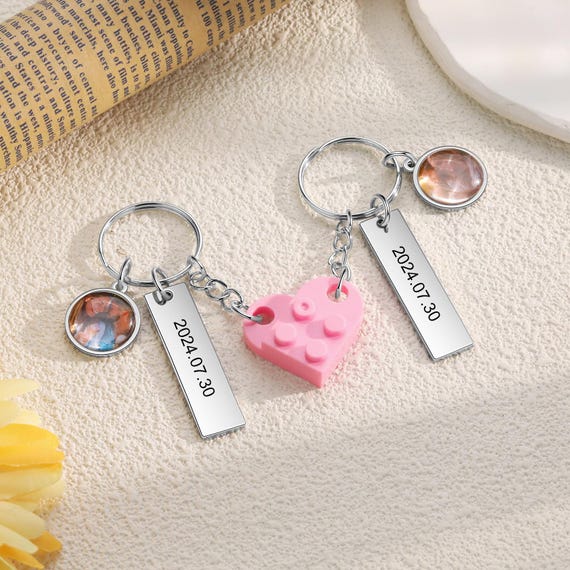 Heart Keychain Custom Keychain For Girlfriend Personalized Heart