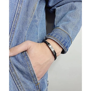 Bracelet d'identification d'alerte médicale avec corde souple, bracelet personnalisé d'informations sur la santé, bracelet gravé réglable