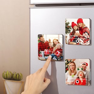 Gepersonaliseerde koelkastmagneet voor muziek, koelkastmagneet foto en muziek, fotomuziekmagneet, muziekcadeau, muziekdoos, kerstcadeau