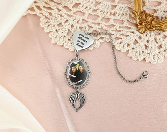 Memorial Graduation Gift , Custom Graduation Tassel Photo Charm with Angel Wings, Graduation 2024