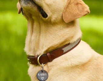 Custom engraved dog name tags, personalized pet ID tags, cat collar tags, dog ID tags, puppy and kitten pet tags