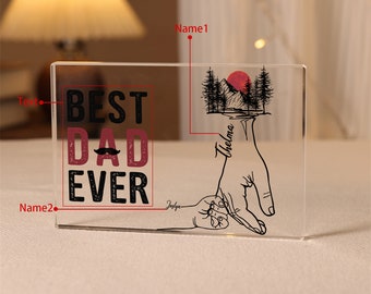 Personalized custom text acrylic block plaques custom name blocks family plaques Father's Day gifts anniversaries gifts birthday gifts