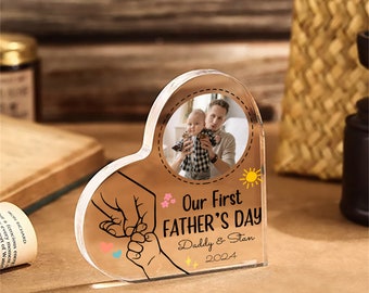 Customized heart-shaped acrylic ornaments, photo-printed acrylic souvenirs,commemorative souvenirs, Father's Day gifts for your dad