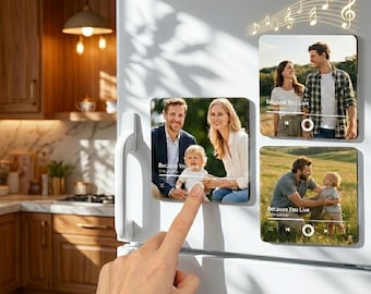 Personalized Music Fridge Magnet,Photo & Music Refrigerator Magnet,Photo Music Magnet,music gift nagnet,Play Song Music Box,Christmas Gift