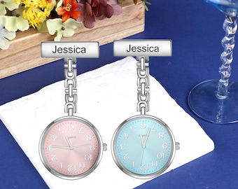 Personalized Nurses Pocket Watch,Fob Watch Nurse,Engraved Name Watches,Midwife Pocket Watch,Nurse Watch with Lapel Pin,Gift for Nurse
