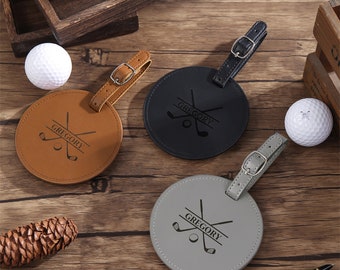 Personalized Leather Golf Bag Tag Golf Gift For Men Personalized Groom Gift Leather Golf Tag Custom Golf Accessory Gift For Grandpa