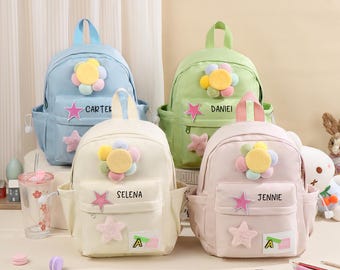 Mochilas personalizadas para niños, personalización de nombres, mochilas para niños pequeños, mochilas escolares para niños pequeños, bolsas de pañales, regreso a clases, mochilas escolares