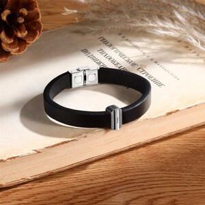 Pulsera de cuero PU personalizada, nombre grabado, pulsera vintage para hombre, regalo para papá, regalo del Día del Padre para novio, papá, amigo