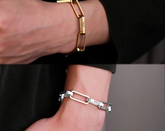 Personalized men's bracelet, men's bracelet made of stainless steel, engraved bracelet,  custom bracelet, gift for dad, Father's Day gift