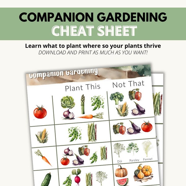 Unlock Your Garden's Full Potential: Comprehensive Companion Gardening Cheat Sheet - Optimize Plant Growth, Eco-Friendly Gardening Guide