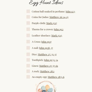 Scripture Easter Egg Hunt Checklist: Interactive Easter Story Exploration, 12 Symbolic Eggs, Digital Download