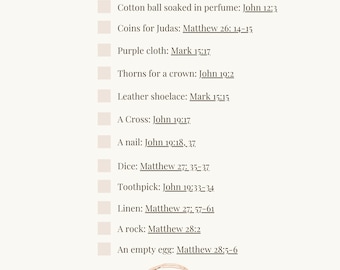 Scripture Easter Egg Hunt Checklist: Interactive Easter Story Exploration, 12 Symbolic Eggs, Digital Download
