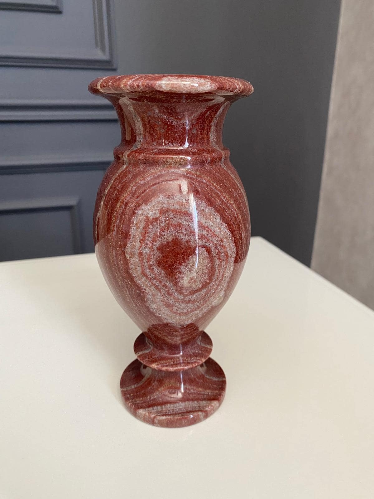 Natural Marble vase, 7" (18 cm) height, rare to find vase collection, rosso levanto marble, interior object, home decor, gift for her