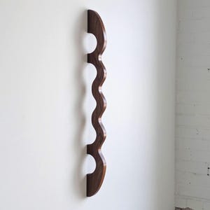 Walnut Door Pull 32" | Oversized Wooden Handle | Architectural Cabinet Hardware | Exocet 32"