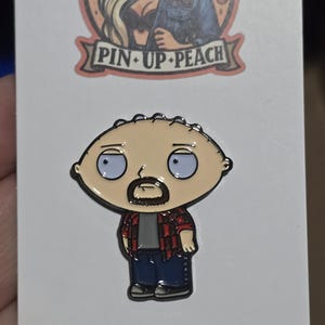 Épinglette en émail - Family Guy, Stewie, Mignonne, Nostalgie, Amusant, Télévision, Dessin animé, Télévision, Comédie, Famille, Amis, Amour, Revers, Broche, Badge
