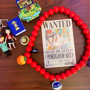 One Piece Fire Fist Ace Necklace - ASL (Ace, Sabo, Luffy) Gift