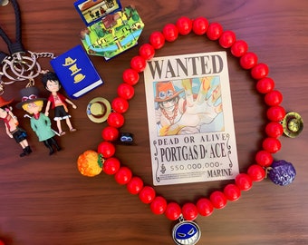 One Piece Feuerfaust Ace Halskette - ASL (Ace, Sabo, Ruffy) Geschenk