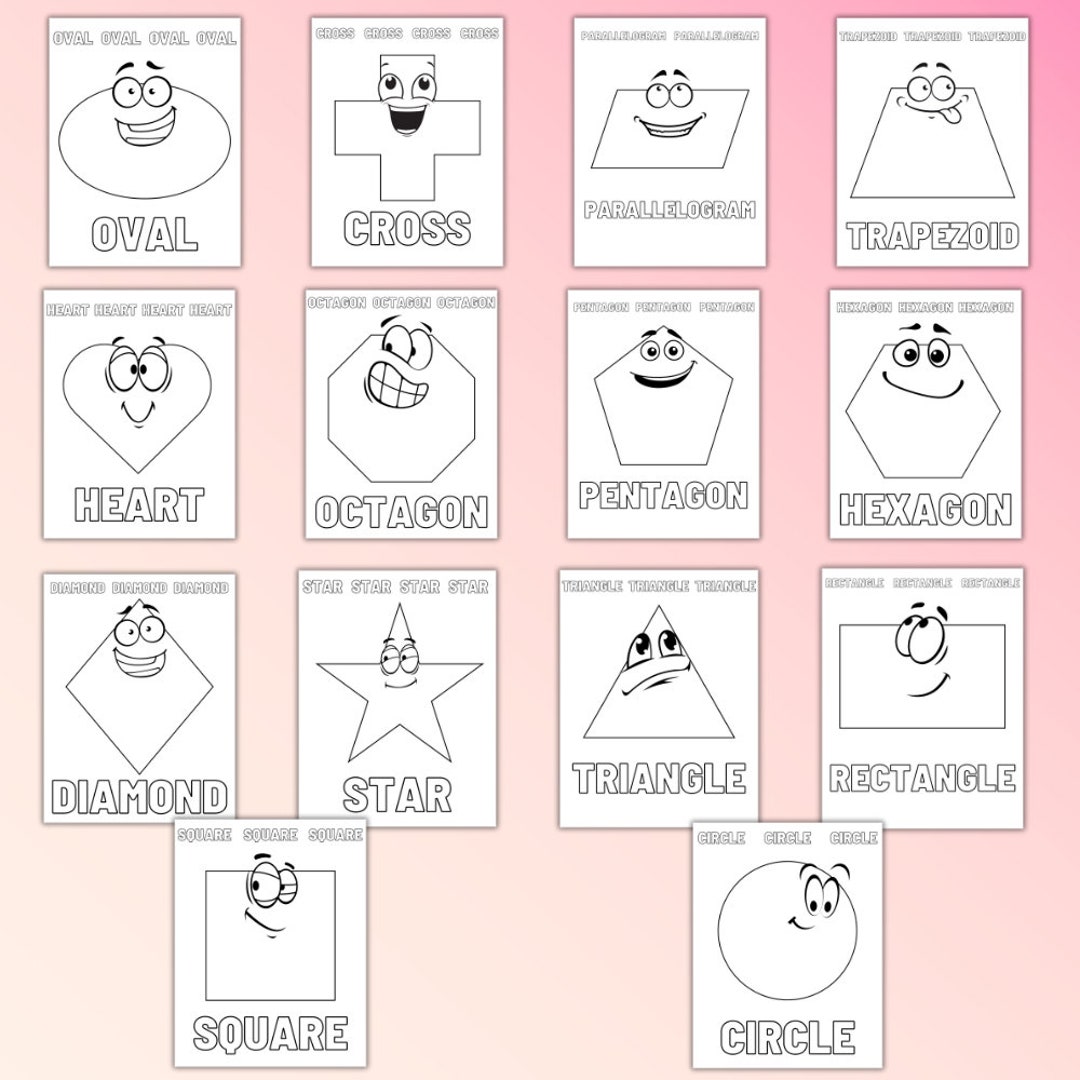 Printable Shapes Coloring Pages Worksheets for Kids, Shapes Coloring ...