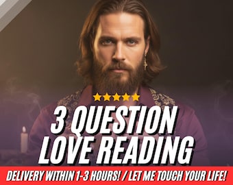 Psychic Love Reading, 3 Question Tarot, Same Day (Digital Document)
