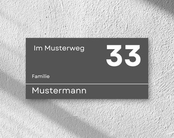 Türschild - Schild für die Haustür - Adresschild - Hausnummer