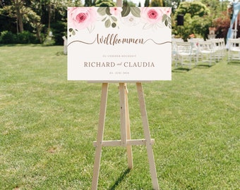 Welcome sign, acrylic sign, welcome sign, wedding, marriage ceremony, wedding sign