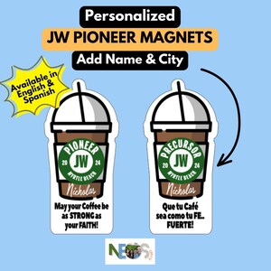 Personalized Pioneer Life JW Magnet: Coffee Cup Gift