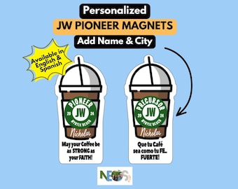 Personalized Pioneer Life JW Magnet: Coffee Cup Gift