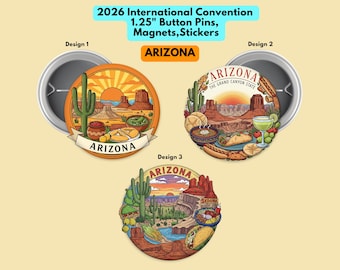 Arizona 2026 International Convention Button Pins or Magnets - JW Gifts-Stickers