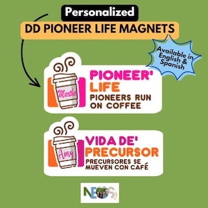 Personalized Pioneer Life Magnet: JW Gift, English/Spanish